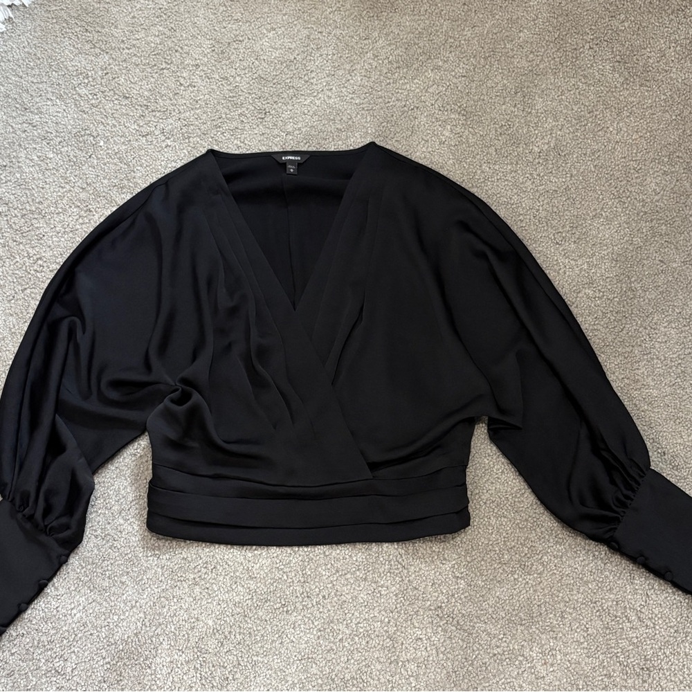 Express Black V-Neck Blouse